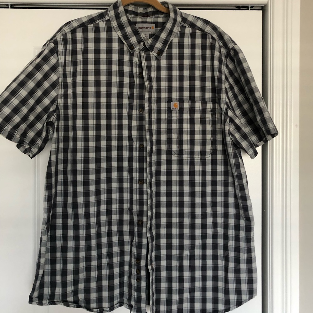 Men’s carhartt XL Gray Plaid Button Down Shirt